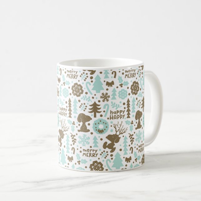Peanuts | Snoopy Frosty Christmas Pattern Coffee Mug (Front Right)