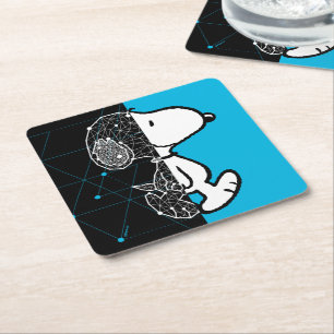 Peanuts   Snoopy Geometric Design Square Paper Coaster