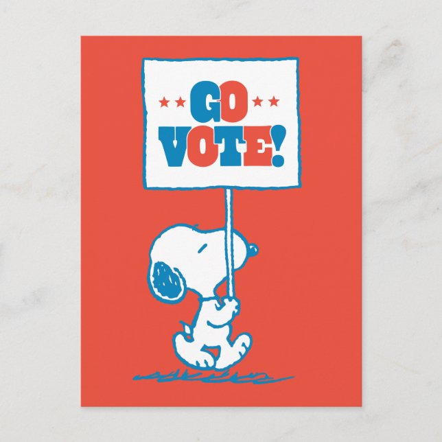 Peanuts | Snoopy - Go Vote Sign Postcard (Front)