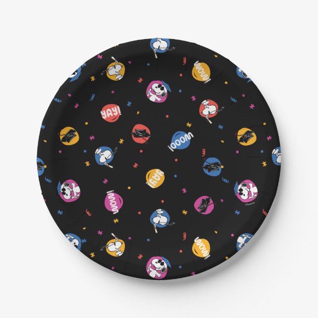 Peanuts Snoopy Graduation Celebration Pattern Paper Plate (Front)