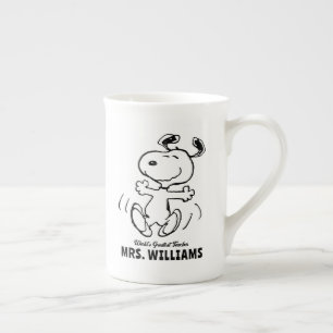 Peanuts Snoopy Greatest Teacher Personalised Bone China Mug