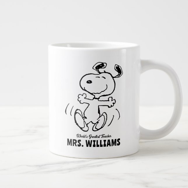 Peanuts | Snoopy Greatest Teacher Personalised Large Coffee Mug (Right)