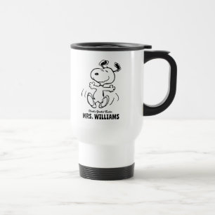 Peanuts   Snoopy Greatest Teacher Personalised Travel Mug
