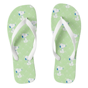 Peanuts   Snoopy Green Deco Dreams Pattern Jandals