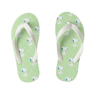 Peanuts   Snoopy Green Deco Dreams Pattern Kid's Jandals