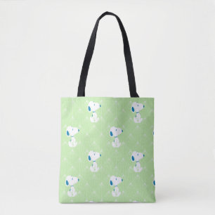 Peanuts   Snoopy Green Deco Dreams Pattern Tote Bag