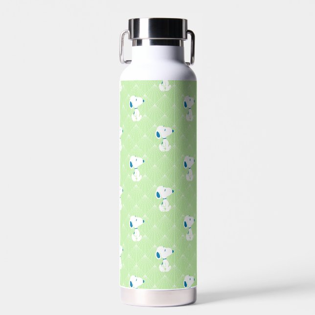 Peanuts | Snoopy Green Deco Dreams Pattern Water Bottle (Front)
