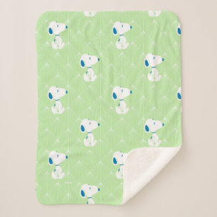 Peanuts   Snoopy Green Deco Dreams Sherpa Blanket