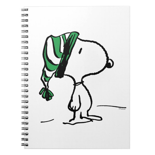 Peanuts | Snoopy Green Snow Cap Notebook (Front)