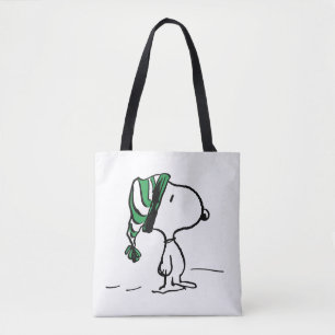 Peanuts   Snoopy Green Snow Cap Tote Bag