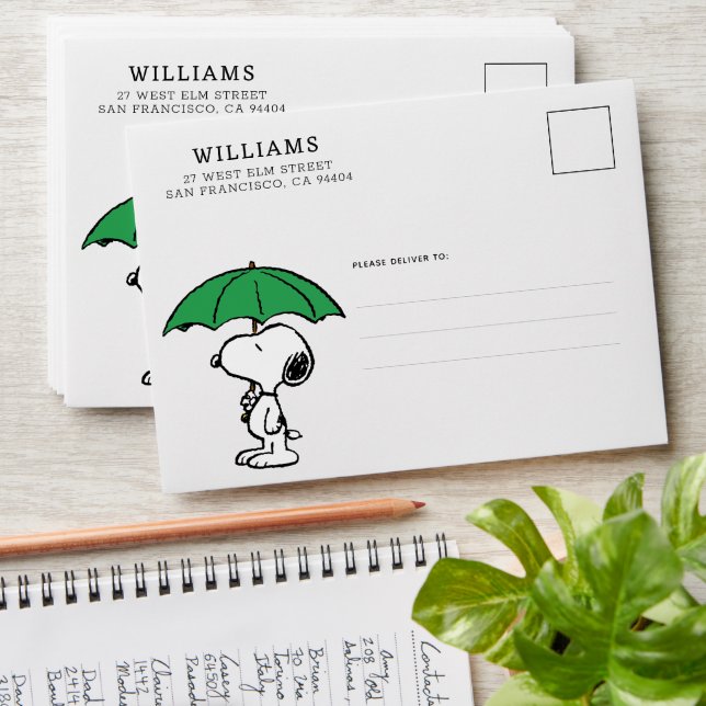 Peanuts | Snoopy Green Umbrella Envelope (Stacked)