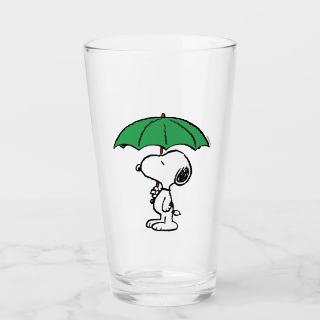 Peanuts | Snoopy Green Umbrella Glass (Front)