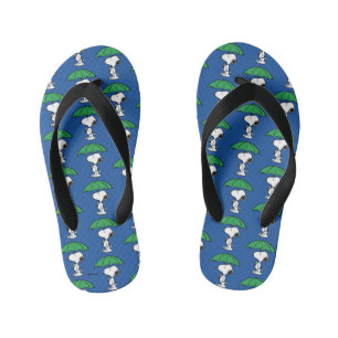 Peanuts Snoopy Green Umbrella Kid's Jandals