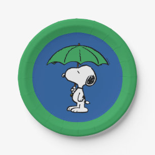Peanuts   Snoopy Green Umbrella Paper Plate