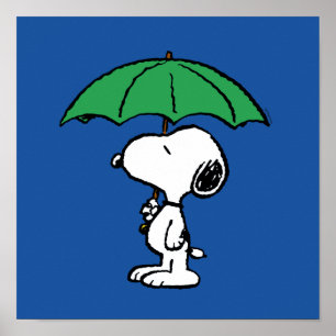 Peanuts   Snoopy Green Umbrella Poster