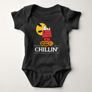 Peanuts   Snoopy Halloween Doghouse Baby Bodysuit