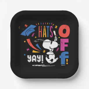 Peanuts Snoopy Hats Off To You Graduation Congrats Paper Plate