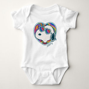 Peanuts Snoopy Heart Rainbow Baby Bodysuit