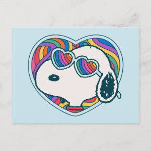 Peanuts   Snoopy Heart Rainbow Postcard