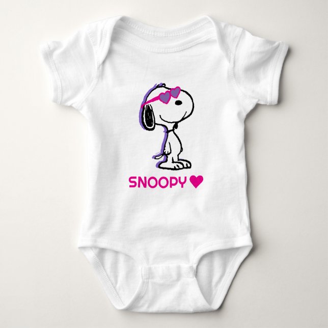 Peanuts | Snoopy Heart Sunglasses Baby Bodysuit (Front)