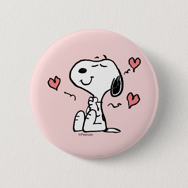 Peanuts | Snoopy Hearts 6 Cm Round Badge (Front)