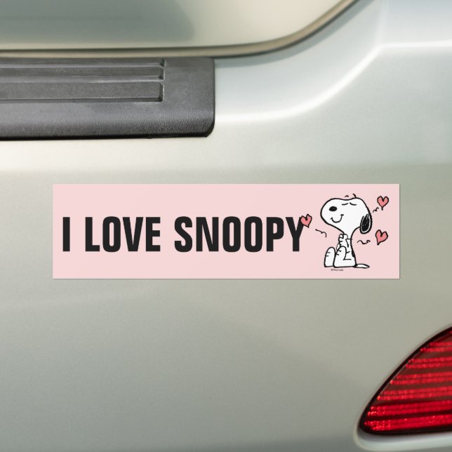 Peanuts | Snoopy Hearts Bumper Sticker (On Car)