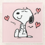 Peanuts | Snoopy Hearts Glass Coaster<br><div class="desc">Check out this fun Peanuts design featuring Snoopy.</div>