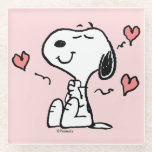 Peanuts | Snoopy Hearts Glass Coaster<br><div class="desc">Check out this fun Peanuts design featuring Snoopy.</div>