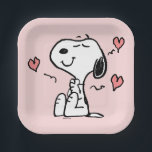 Peanuts | Snoopy Hearts Paper Plate<br><div class="desc">Check out this fun Peanuts design featuring Snoopy.</div>