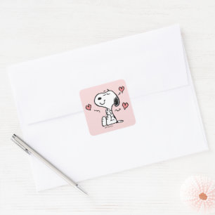 Peanuts   Snoopy Hearts Square Sticker