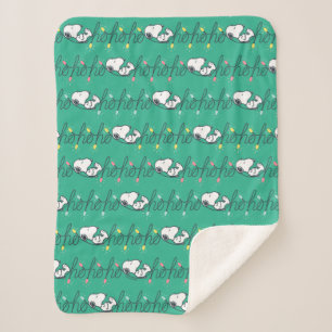 Peanuts   Snoopy Ho Ho Ho Christmas Pattern Sherpa Blanket