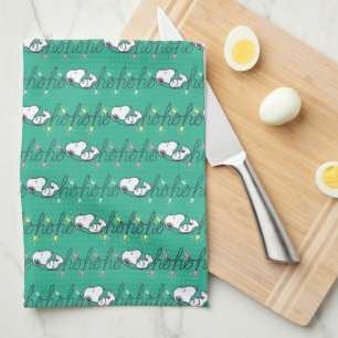 Peanuts   Snoopy Ho Ho Ho Christmas Pattern Tea Towel