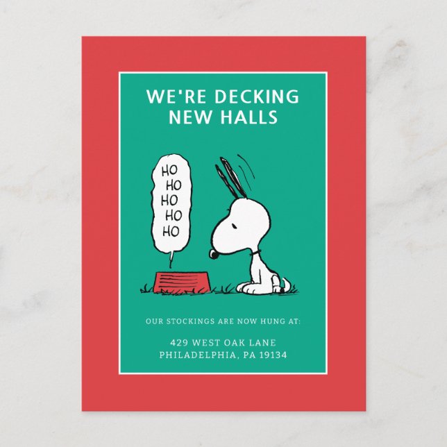Peanuts | Snoopy Ho Ho Ho Food Dish Holiday Postcard (Front)