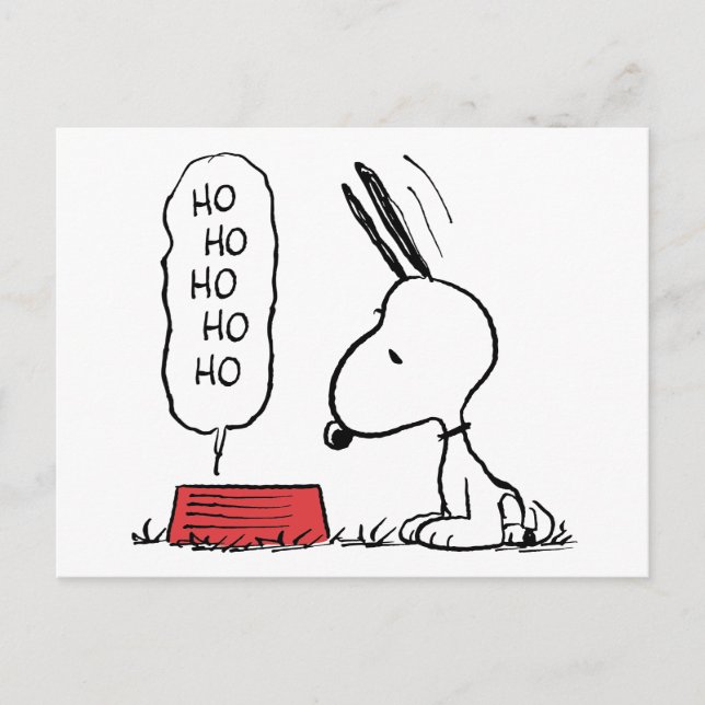Peanuts | Snoopy Ho Ho Ho Food Dish Holiday Postcard (Front)