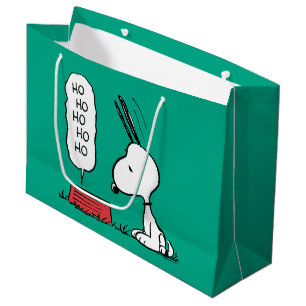 Peanuts   Snoopy Ho Ho Ho Food Dish Large Gift Bag