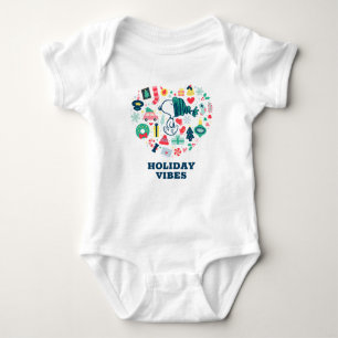 Peanuts Snoopy Holiday Happiness Heart Baby Bodysuit
