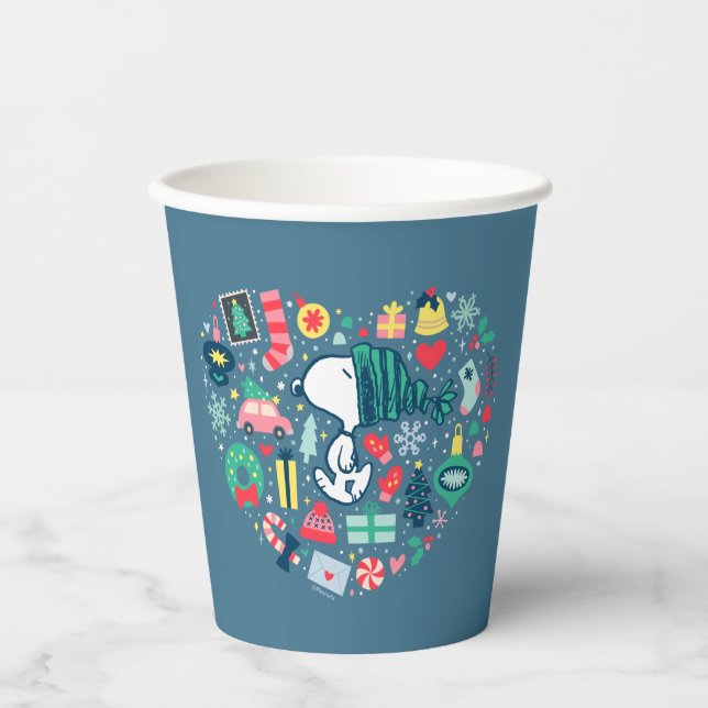 Peanuts | Snoopy Holiday Happiness Heart Paper Cups (Front)