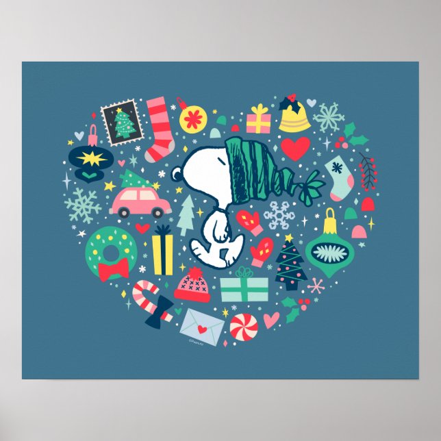 Peanuts | Snoopy Holiday Happiness Heart Poster (Front)