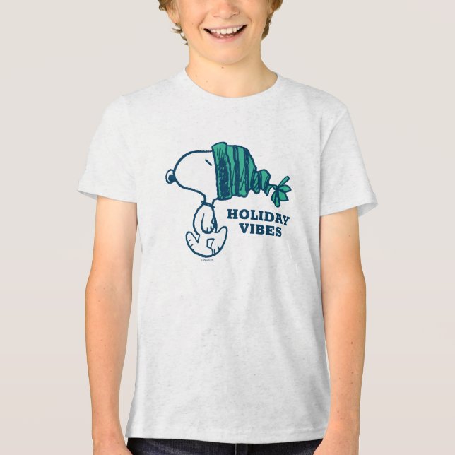 Peanuts | Snoopy Holiday Happiness Heart Tri-Blend Shirt (Front)