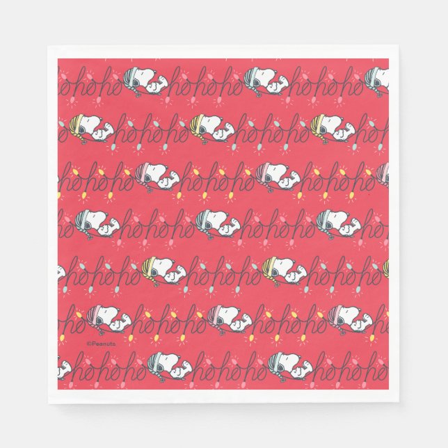 Peanuts | Snoopy Holiday Ho Ho Ho Holiday Pattern Napkin (Front)