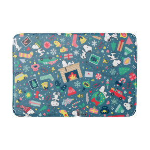 Peanuts   Snoopy Holiday Pattern Bath Mat