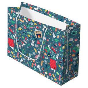 Peanuts   Snoopy Holiday Pattern Large Gift Bag