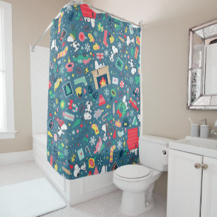 Peanuts   Snoopy Holiday Pattern Shower Curtain