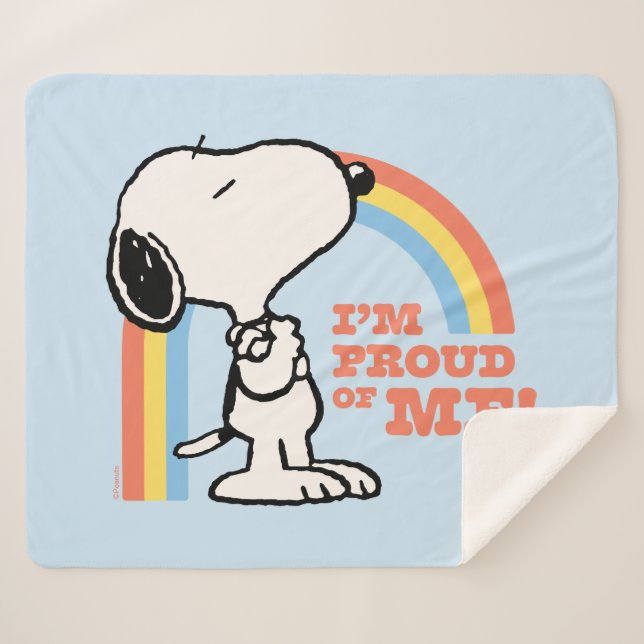 Peanuts | Snoopy I'm Proud of Me Sherpa Blanket (Front (Horizontal))