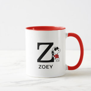 Peanuts   Snoopy "Joe Cool"   Name & Monogram Z Mug