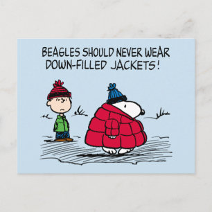 Peanuts   Snoopy & Linus Down Filled Jacket Postcard