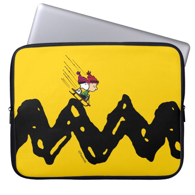 Peanuts | Snoopy & Linus Sled Ride Laptop Sleeve (Front)