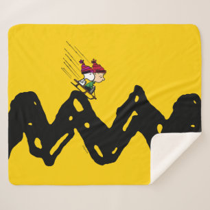 Peanuts   Snoopy & Linus Sled Ride Sherpa Blanket