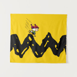 Peanuts   Snoopy & Linus Sled Ride Tapestry