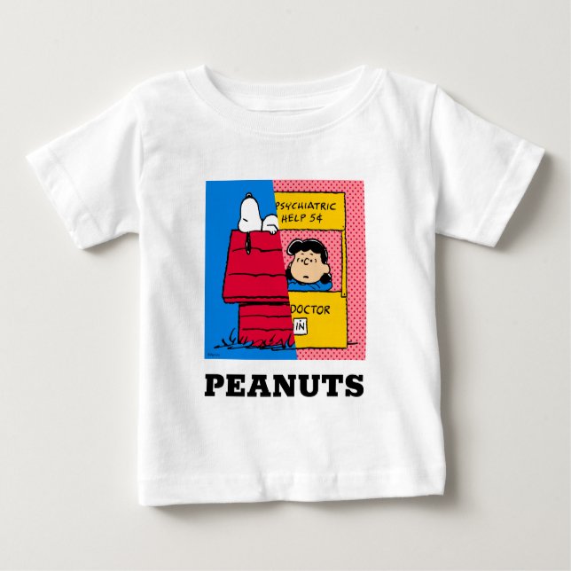 Peanuts | Snoopy & Lucy Half & Half Baby T-Shirt (Front)